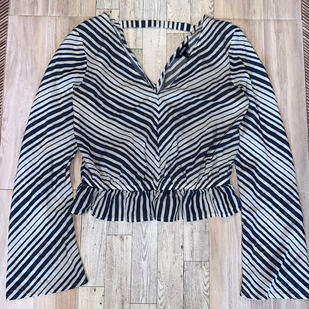 Express Top Blue/ White Stripes XS